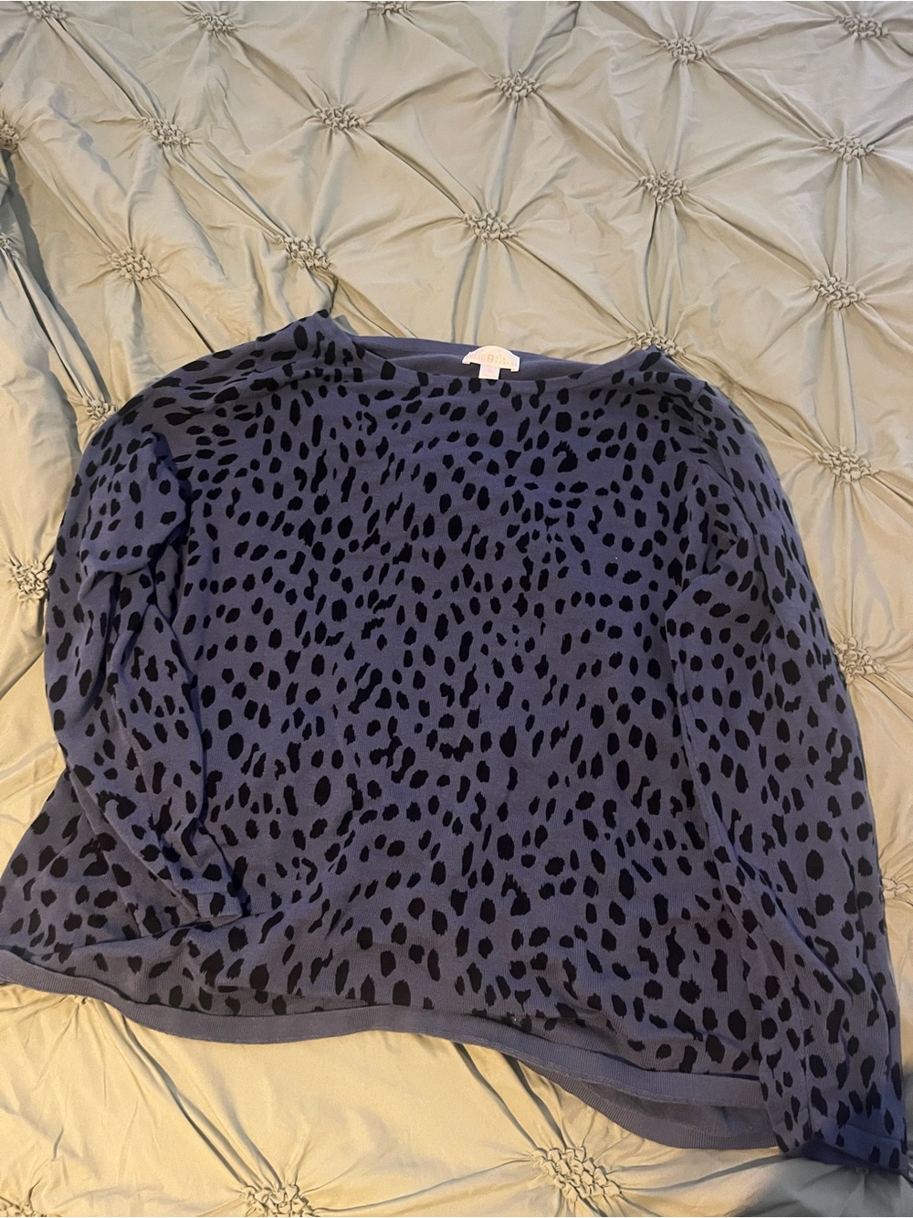 Crewneck Sweater - Navy Black Leopard Print